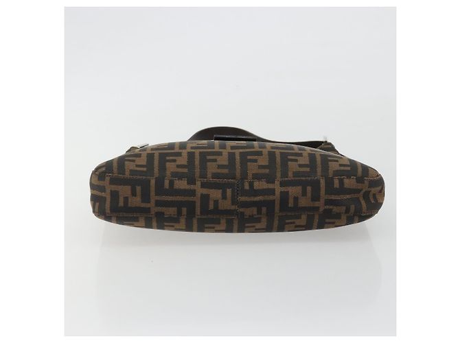 FENDI Zucca Canvas Mamma Baguette Borsa a Spalla Marrone Nero Auth BA13674V - vista 9