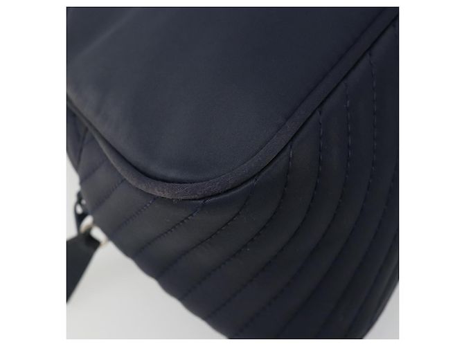SAINT LAURENT Borsa a Mano Nylon Navy Argento Auth mr2565 Blu navy - vista 11