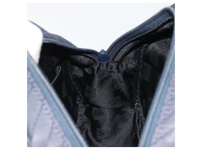 SAINT LAURENT Borsa a Mano Nylon Navy Argento Auth mr2565 Blu navy - vista 17
