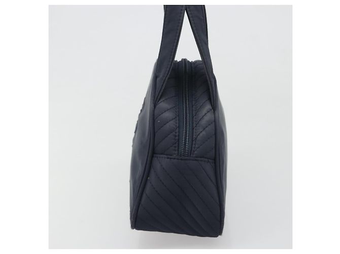 SAINT LAURENT Borsa a Mano Nylon Navy Argento Auth mr2565 Blu navy - vista 4