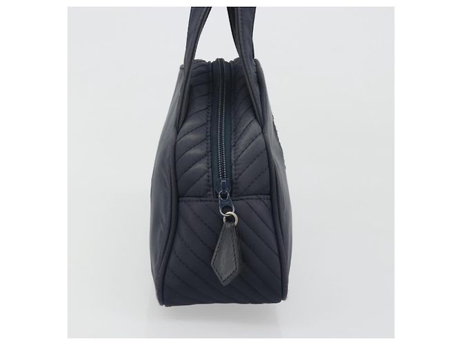 SAINT LAURENT Borsa a Mano Nylon Navy Argento Auth mr2565 Blu navy - vista 5