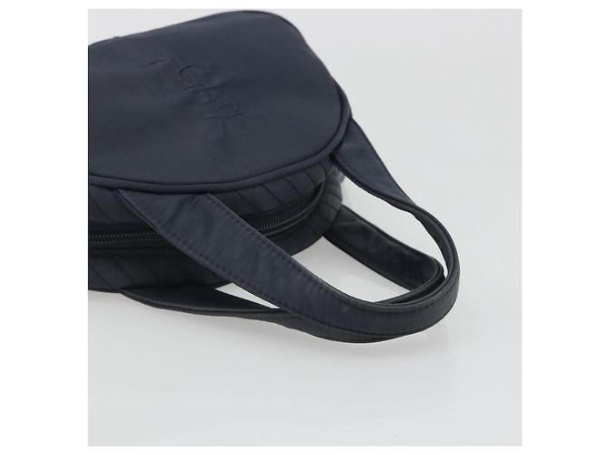 SAINT LAURENT Borsa a Mano Nylon Navy Argento Auth mr2565 Blu navy - vista 7