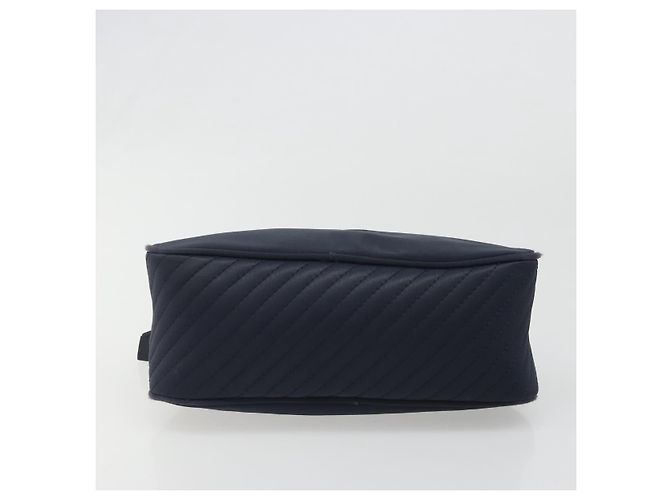 SAINT LAURENT Borsa a Mano Nylon Navy Argento Auth mr2565 Blu navy - vista 9