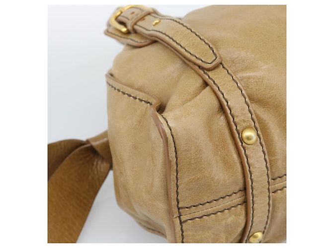 Borsa Miu Miu in pelle beige oro Auth 190085SAM D'oro - vista 11