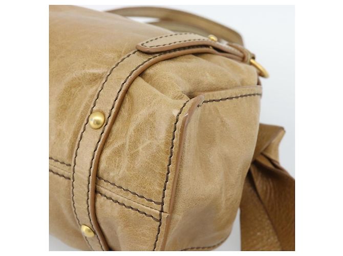 Borsa Miu Miu in pelle beige oro Auth 190085SAM D'oro - vista 12