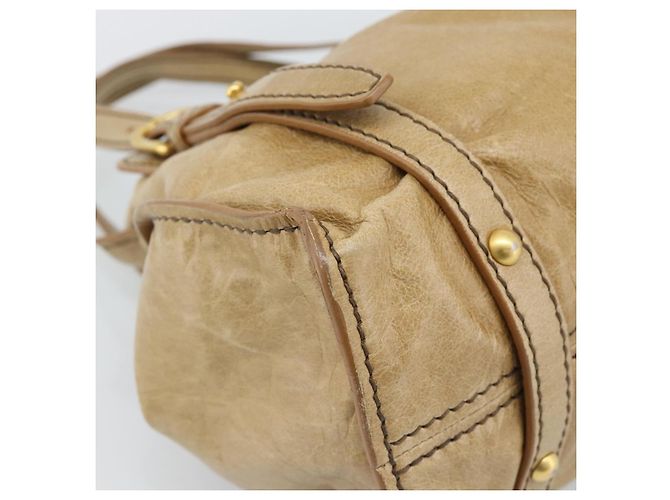 Borsa Miu Miu in pelle beige oro Auth 190085SAM D'oro - vista 13