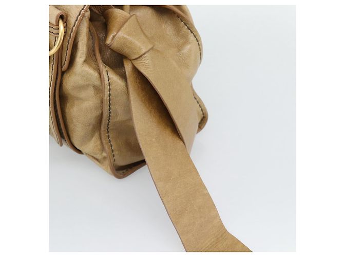 Borsa Miu Miu in pelle beige oro Auth 190085SAM D'oro - vista 14