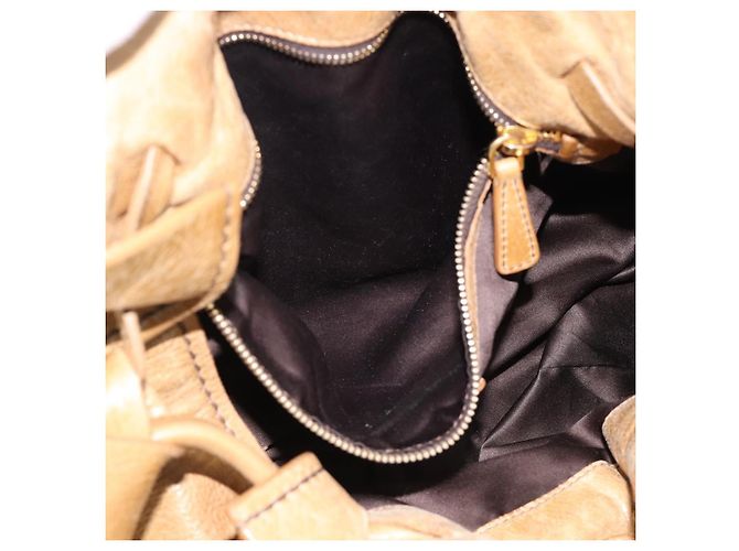 Borsa Miu Miu in pelle beige oro Auth 190085SAM D'oro - vista 21