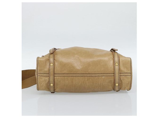 Borsa Miu Miu in pelle beige oro Auth 190085SAM D'oro - vista 9