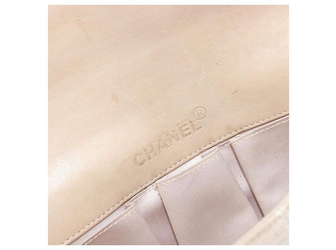 CHANEL Nuevo bolso de hombro Travel Line en lona beige con cadena plateada CC Auténtico ar14011SAV - vista 17