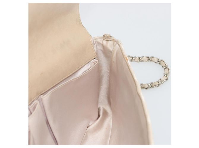 CHANEL Nuevo bolso de hombro Travel Line en lona beige con cadena plateada CC Auténtico ar14011SAV - vista 19