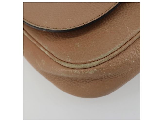 Borsa a Spalla con Catena GUCCI in Pelle Beige Oro 536224 Auth ka4986 D'oro - vista 11
