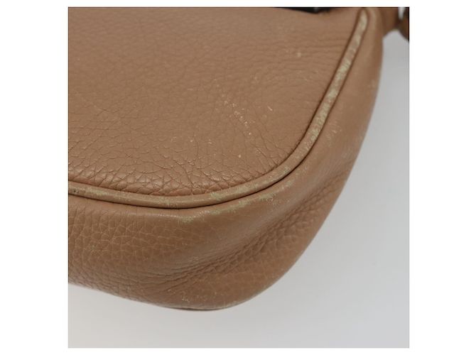 Borsa a Spalla con Catena GUCCI in Pelle Beige Oro 536224 Auth ka4986 D'oro - vista 12