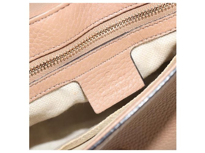 Borsa a Spalla con Catena GUCCI in Pelle Beige Oro 536224 Auth ka4986 D'oro - vista 16