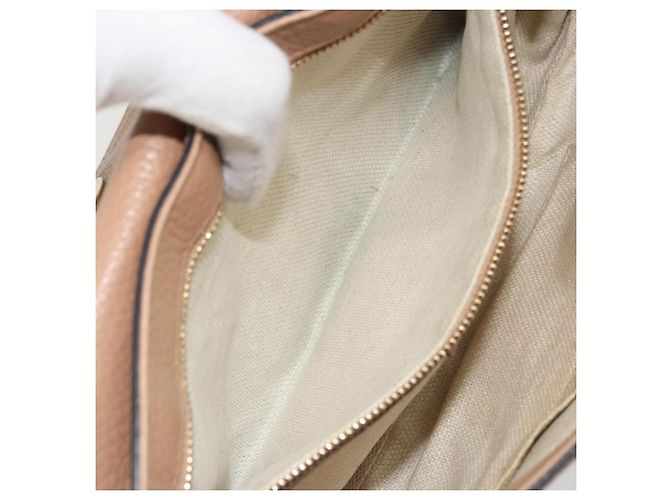 Borsa a Spalla con Catena GUCCI in Pelle Beige Oro 536224 Auth ka4986 D'oro - vista 21