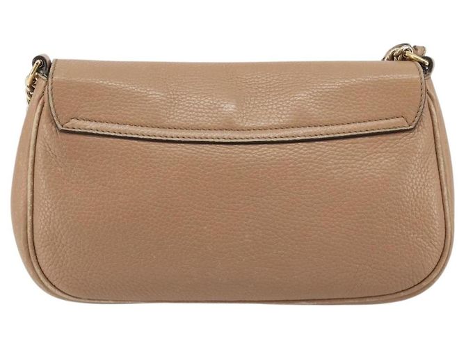 Borsa a Spalla con Catena GUCCI in Pelle Beige Oro 536224 Auth ka4986 D'oro - vista 3