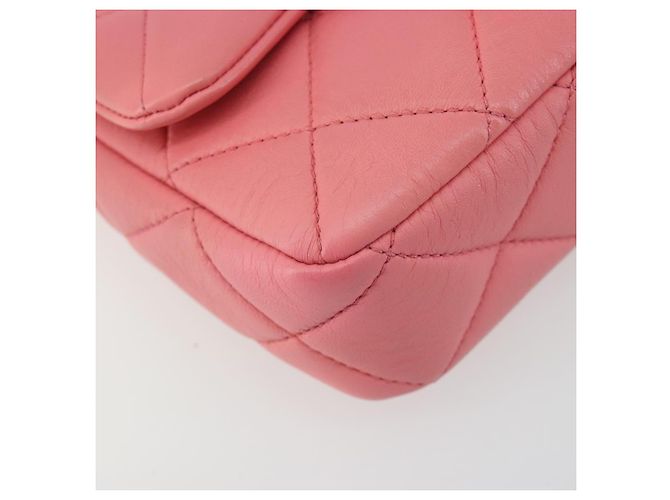 CHANEL Matelasse Chain Shoulder Bag Lamb Skin Pink Gold CC Auth 188796SM Rosa D'oro - vista 13