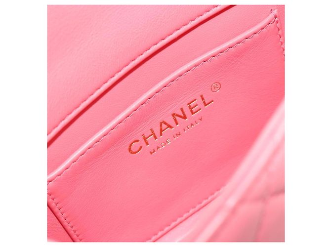 CHANEL Matelasse Chain Shoulder Bag Lamb Skin Pink Gold CC Auth 188796SM Rosa D'oro - vista 19