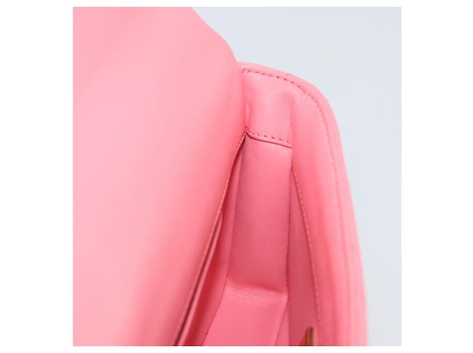 CHANEL Matelasse Chain Shoulder Bag Lamb Skin Pink Gold CC Auth 188796SM Rosa D'oro - vista 21