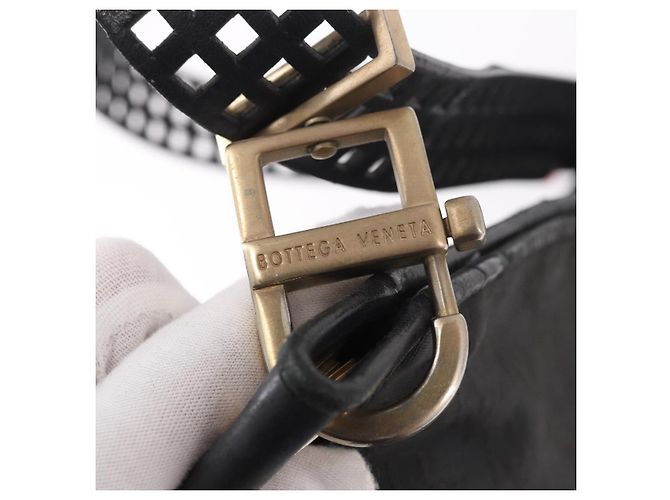 Borsa a Spalla BOTTEGA VENETA in tela Nero Oro Auth bs35947 D'oro - vista 14