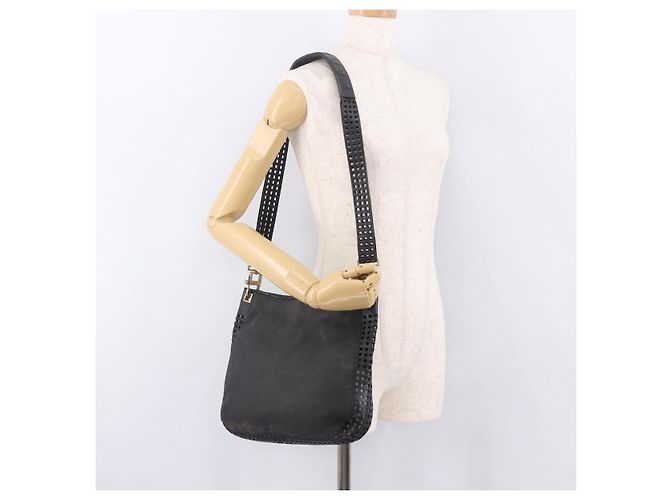 Borsa a Spalla BOTTEGA VENETA in tela Nero Oro Auth bs35947 D'oro - vista 22