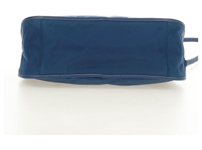 Borsa a Spalla PRADA Nylon 2way Blu Oro Auth 189145V D'oro - vista 14
