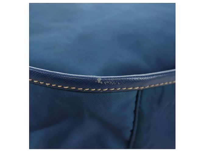 Borsa a Spalla PRADA Nylon 2way Blu Oro Auth 189145V D'oro - vista 15