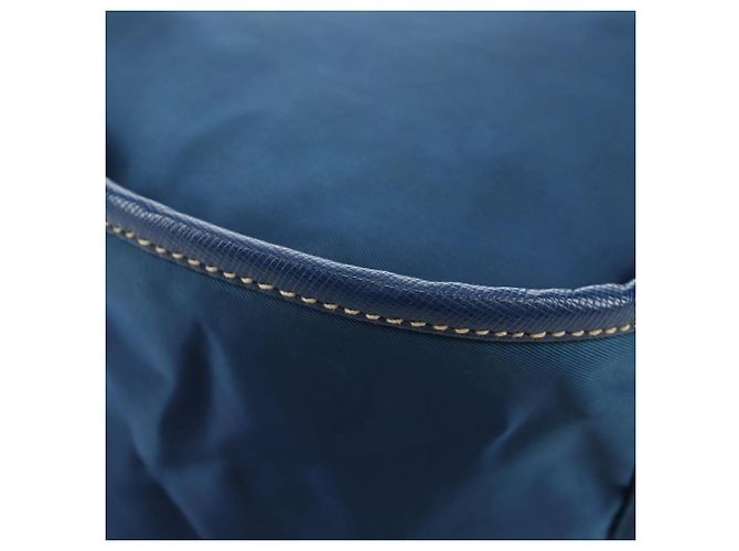 Borsa a Spalla PRADA Nylon 2way Blu Oro Auth 189145V D'oro - vista 17