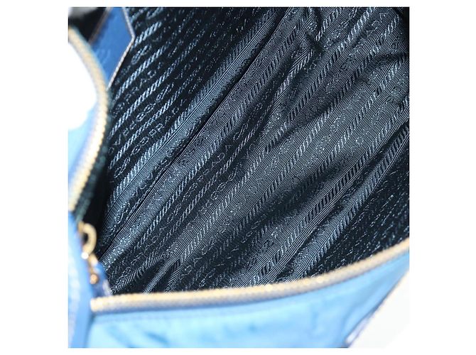 Borsa a Spalla PRADA Nylon 2way Blu Oro Auth 189145V D'oro - vista 22