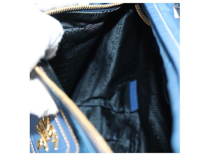 Borsa a Spalla PRADA Nylon 2way Blu Oro Auth 189145V D'oro - vista 24
