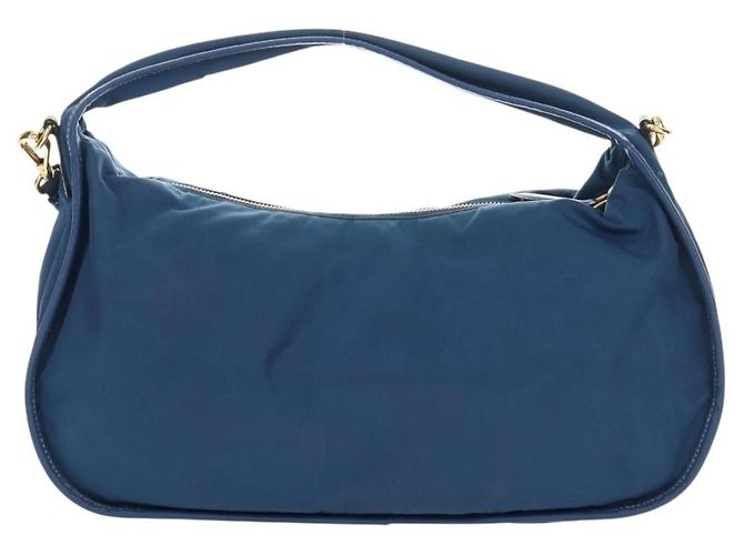 Borsa a Spalla PRADA Nylon 2way Blu Oro Auth 189145V D'oro - vista 3
