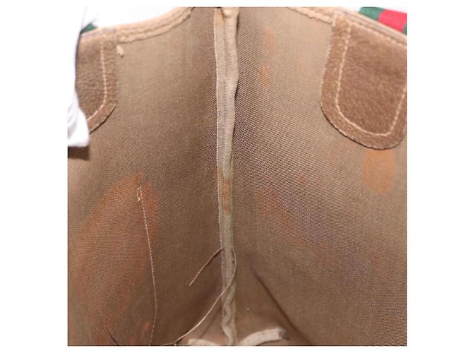 Borsa Tote GUCCI GG Supreme Web Sherry Line PVC Beige 39 02 003 Auth 187861 - vista 18