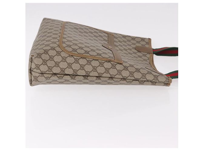 Borsa Tote GUCCI GG Supreme Web Sherry Line PVC Beige 39 02 003 Auth 187861 - vista 4