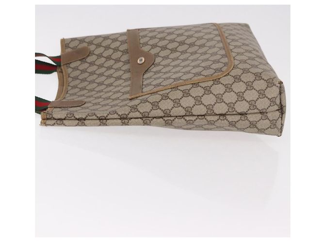 Borsa Tote GUCCI GG Supreme Web Sherry Line PVC Beige 39 02 003 Auth 187861 - vista 5