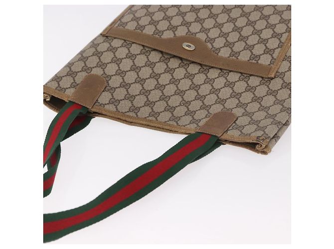 Borsa Tote GUCCI GG Supreme Web Sherry Line PVC Beige 39 02 003 Auth 187861 - vista 6