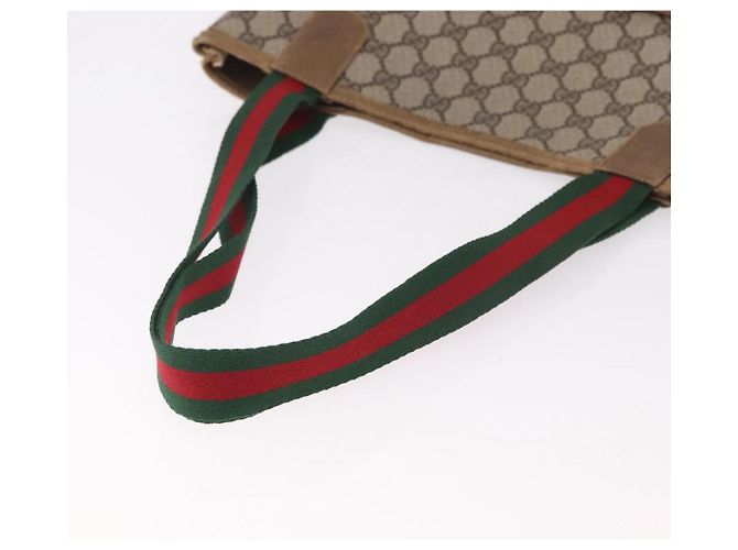 Borsa Tote GUCCI GG Supreme Web Sherry Line PVC Beige 39 02 003 Auth 187861 - vista 7