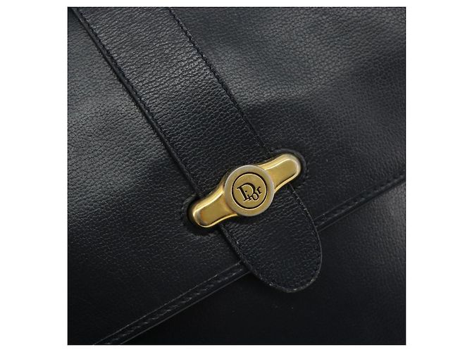 Borsa a tracolla Christian Dior in pelle blu navy e oro Auth ep14988 D'oro - vista 14