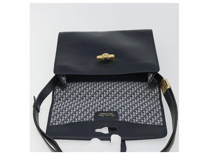 Borsa a tracolla Christian Dior in pelle blu navy e oro Auth ep14988 D'oro - vista 15