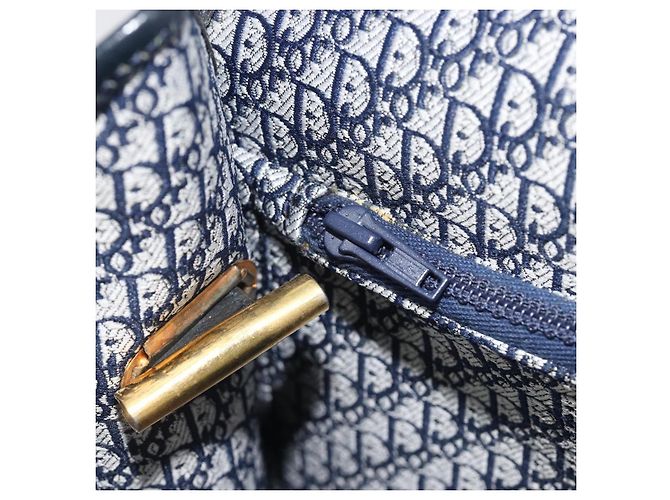 Borsa a tracolla Christian Dior in pelle blu navy e oro Auth ep14988 D'oro - vista 20