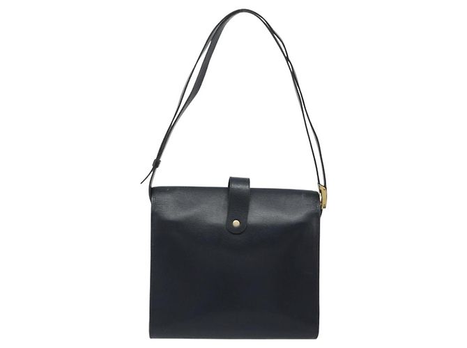 Borsa a tracolla Christian Dior in pelle blu navy e oro Auth ep14988 D'oro - vista 3