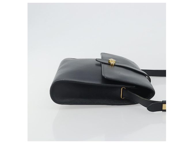 Borsa a tracolla Christian Dior in pelle blu navy e oro Auth ep14988 D'oro - vista 4