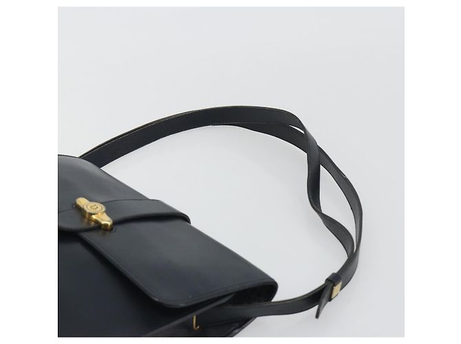 Borsa a tracolla Christian Dior in pelle blu navy e oro Auth ep14988 D'oro - vista 8