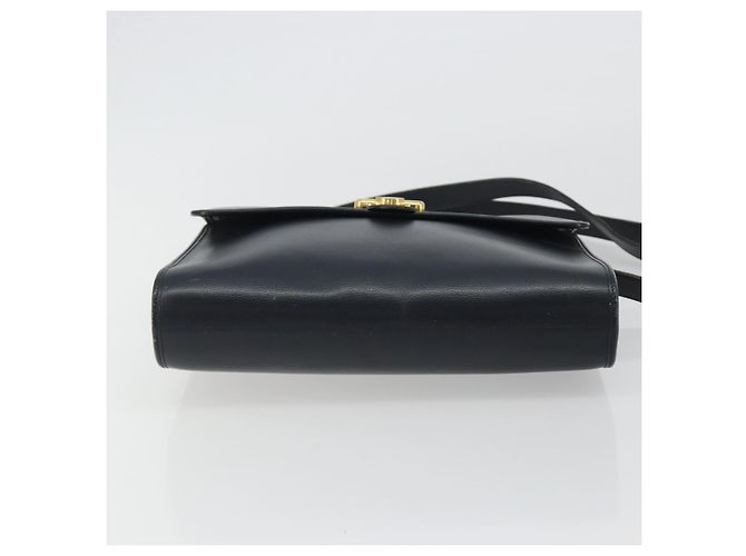 Borsa a tracolla Christian Dior in pelle blu navy e oro Auth ep14988 D'oro - vista 9