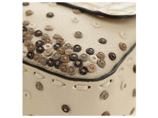 Borsa a tracolla FENDI Celeria Mamma Baguette in pelle 2way Avorio Auth 189268SAM Argento Crudo - vista 10