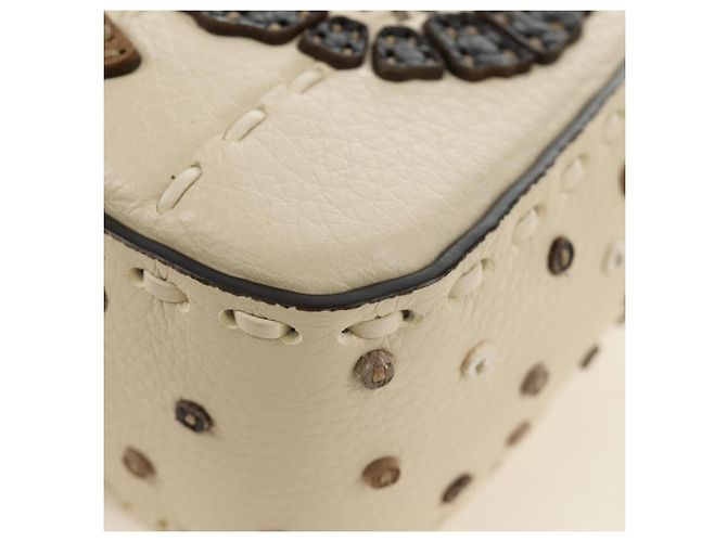 Borsa a tracolla FENDI Celeria Mamma Baguette in pelle 2way Avorio Auth 189268SAM Argento Crudo - vista 12