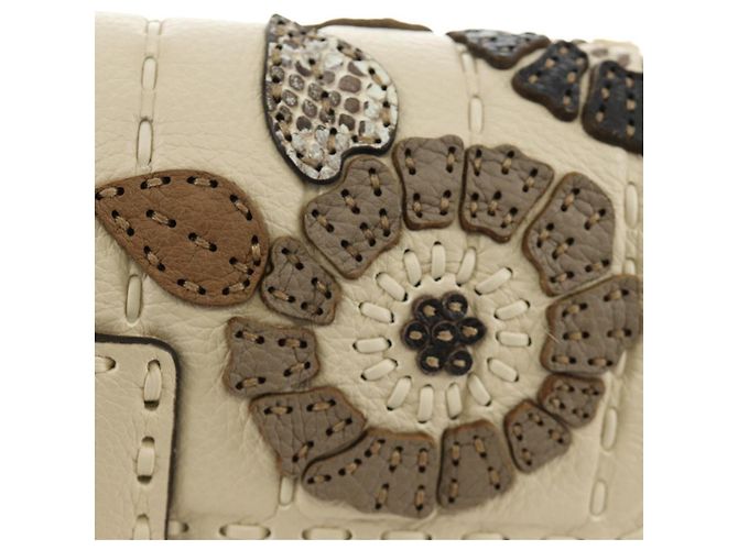 Borsa a tracolla FENDI Celeria Mamma Baguette in pelle 2way Avorio Auth 189268SAM Argento Crudo - vista 14