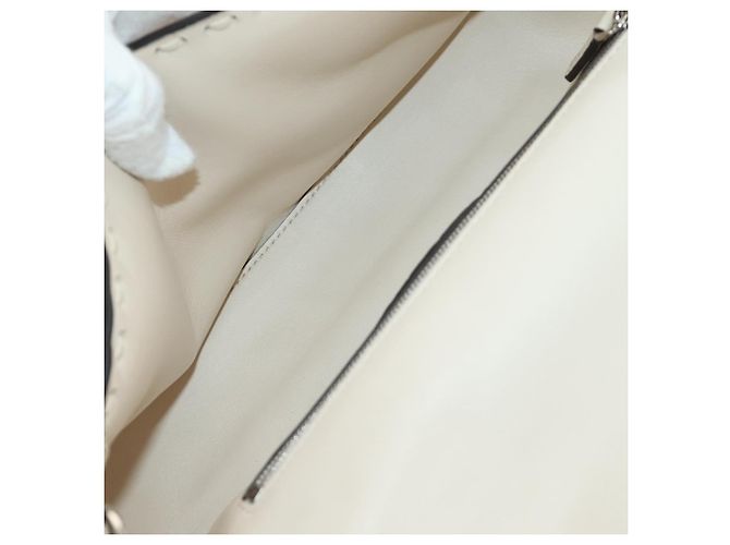 Borsa a tracolla FENDI Celeria Mamma Baguette in pelle 2way Avorio Auth 189268SAM Argento Crudo - vista 20