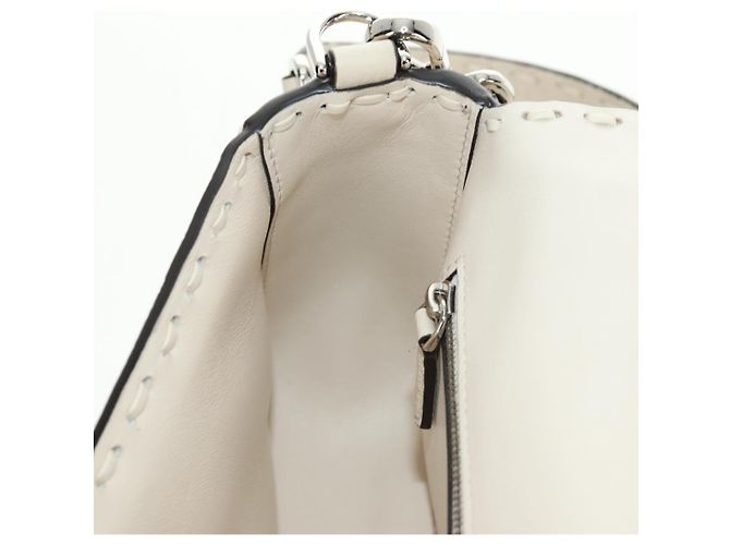 Borsa a tracolla FENDI Celeria Mamma Baguette in pelle 2way Avorio Auth 189268SAM Argento Crudo - vista 21
