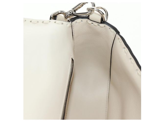 Borsa a tracolla FENDI Celeria Mamma Baguette in pelle 2way Avorio Auth 189268SAM Argento Crudo - vista 22