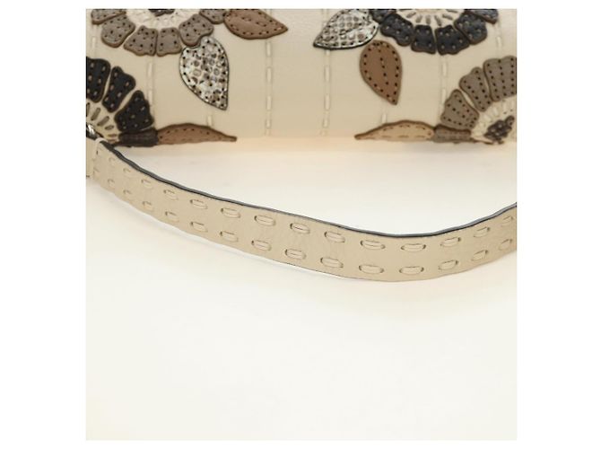 Borsa a tracolla FENDI Celeria Mamma Baguette in pelle 2way Avorio Auth 189268SAM Argento Crudo - vista 4